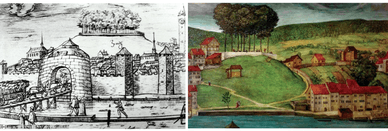 Der Lindenhof auf einer alten Zeichnung