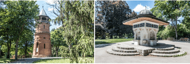 Yunus-Emre-Brunnen und Paulinenwarte (Türkenschanzpark)