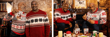 Ο Τάισον και ο Χόλιφιλντ μοιράζονται μια εορταστική στιγμή