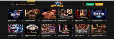 Corsaza Live Roulette Online Casino