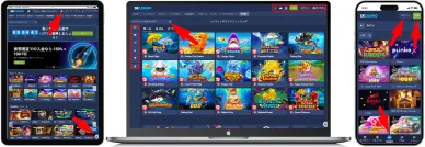1xcasinoのウェブサイトのデザインとナビゲーション