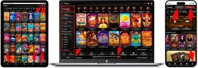 Casino Online Casina — układ strony i nawigacja