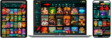 Układ strony i nawigacja Strony i nawigacja na stronie Playio Casino Online