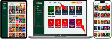 Układ strony i nawigacja Tikal Casino — оficjalna strona i nawigacja