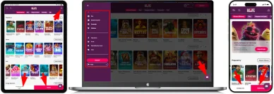 Układ strony Lucky Fruits Casino Układ strony i nawigacja