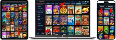 Układ strony i nawigacja Układ strony i nawigacja Casino Millioner