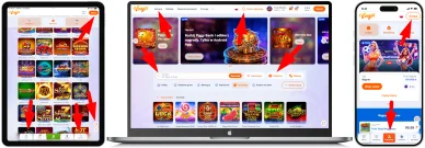 Strony i nawigacja w V.Vegas Casino Polska Online