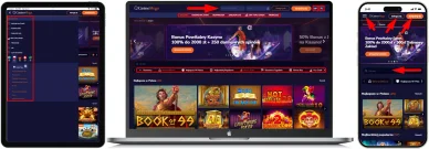Układ strony i nawigacja Układ strony i nawigacja w online CasinoMega