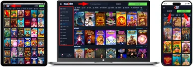 Nawigacja kasyna online Vegas Hero Casino PL Układ strony i nawigacja