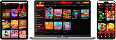 Strona główna i nawigacja w Hugo Casino Polska