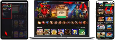 Układ strony i nawigacja casino Corsaza PL 