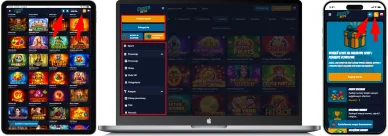 Układ strony i nawigacja Strony i nawigacja online Casino CasperBets