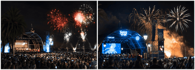 Fogo de artifício sobre o Palco Cascais na noite de encerramento das Festas do Mar 2026
