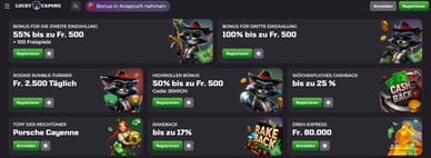 LuckyCapone Bonus für Schweizer Spieler