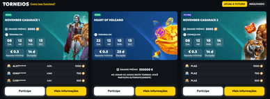 Torneios Torneios no Casabet