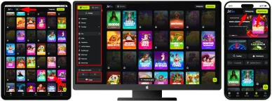 Układ strony Jetton Casino online