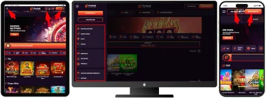 Nawigacja kasyna online Fireball Układ strony i nawigacja