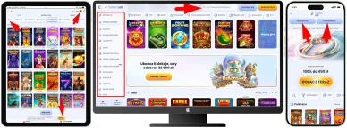 Układ strony CasinoLab Kasyno Online Układ strony i nawigacja