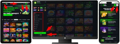 Nawigacja w online SpinMills Casino Układ strony i nawigacja