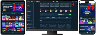 Strona internetowa i nawigacja w FortuneJack Casino Układ strony i nawigacja