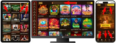 Układ strony i nawigacja Strona internetowa i nawigacja kasyna online MinoCasino