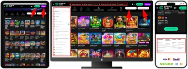 Układ strony Granawin Casino Online Układ strony i nawigacja