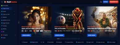 Design e interface do site oficial do Roll Casino online para os portugueses