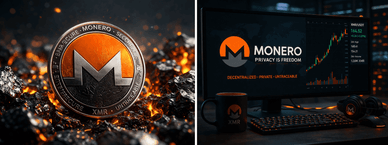 Νόμισμα Monero και γράφημα αγοράς