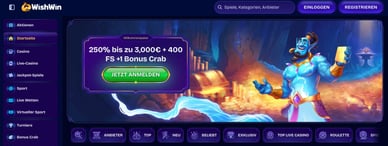WishWin Casino DE 250% Bonus