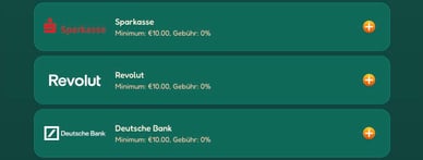 Banken die Casino-Überweisungen abwickeln