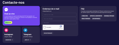 Contactos em linha para portugueses no site Tuff Puff Casino