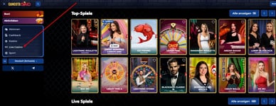 Live-Spiele im Gangstasino Casino