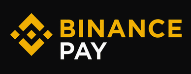 Κίτρινο λογότυπο Binance Pay σε μαύρο φόντο Λογότυπο υπηρεσίας Binance Pay