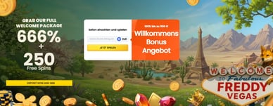 Willkommensbonus bei Freddy Vegas