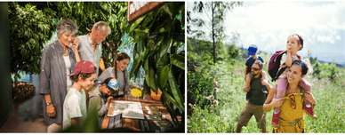 Familienfeier zu Pfingsten in der Natur in der Schweiz
