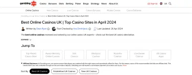 Recenzje kasyn na Gambling.com