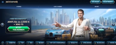 Millioner Casinos mit einem Bonus von 200%