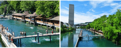 Sommer, Sonne und die Limmat in Zürich