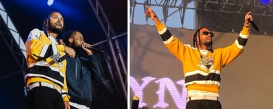 Mizzy Miles atua no palco principal com uma camisola amarela Dolce & Gabbana