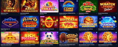 Jogos de slots e mesas com dealers ao vivo