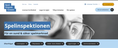 Spelinspektionen skärmdump av webbplatsen