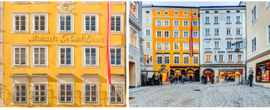 Das Hagenauerhaus bei Nummer 9 - Mozart Geburtshaus