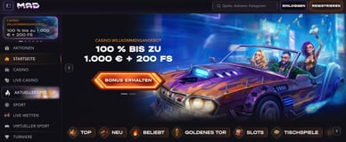MadCasino Online Casino mit Jeton