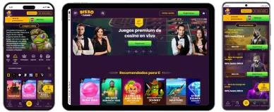 Versión móvil del sitio web del casino Bizzo