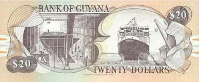 Банкнота гайанского доллара: 20 GYD 20 GYD