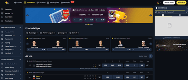 Odds de futebol e ténis em direto no Casino GoldenStar