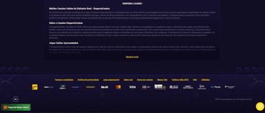 Regras de jogo e política do Casino Emperia na rede