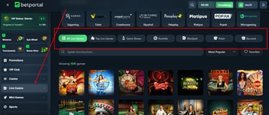 Live Spiele im BetPortal Casino