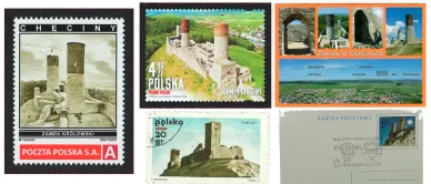 Zamek w Chęcinach na znaczkach i kartach pocztowych