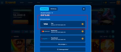 Spinfin Online-Casinos mit Visa